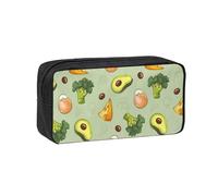 Hnnkloy Doodle de brócoli, Queso y Aguacate,Estuche de lápices de Gran Capacidad, portátil, para bolígrafos, Bolsa de papelería para la Escuela y la Oficina.