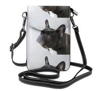 Hnnkloy Dulce mascota, lindo cachorro de bulldog francés negro,Bolsos para celular para mujer, bolsos pequeños cruzados - Cartera para celular de cuero sintético con ranuras para tarjetas de crédito