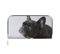 Hnnkloy Dulce Mascota, Lindo Cachorro de Bulldog francés Negro,Carteras de Cuero PU de Gran Capacidad para Hombres y Mujeres.