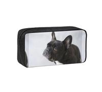 Hnnkloy Dulce Mascota, Lindo Cachorro de Bulldog francés Negro,Estuche de lápices de Gran Capacidad, portátil, para bolígrafos, Bolsa de papelería para la Escuela y la Oficina.