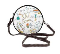 Hnnkloy Educación en el laboratorio de ciencias: Biología y Química,Bolso de hombro de piel sintética, bolso cruzado redondo - Bolso circular para mujer