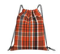 Hnnkloy El cuadro naranja y el negro,Mochila con cordón unisex, bolsa deportiva para gimnasio, mochila informal para el día a día.