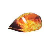 Hnnkloy El fútbol Americano en Llamas, Gorra Plana para Hombre, Gorra de repartidor de periódicos para Hombre, Boina Ajustable para Conducir