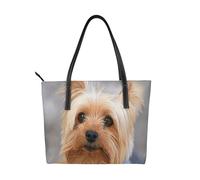 Hnnkloy El Yorkshire más encantador,Bolso de mano de piel sintética, bolso tote de gran capacidad, bolso de hombro para mujer, ideal para el trabajo y los viajes.