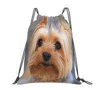 Hnnkloy El Yorkshire más encantador,Mochila con cordón unisex, bolsa deportiva para gimnasio, mochila informal para el día a día.