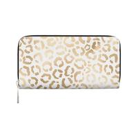 Hnnkloy Elegante Guepardo Leopardo Blanco Dorado,Carteras de Cuero PU de Gran Capacidad para Hombres y Mujeres.