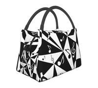 Hnnkloy Elegante patrón de notas musicales,Bolsa de almuerzo portátil, bolsa isotérmica, fiambrera duradera, bolsa térmica reutilizable.
