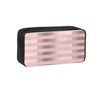 Hnnkloy Elegante Raya Rosa ruborizada con Brillo Dorado Rosa,Estuche de lápices de Gran Capacidad, portátil, para bolígrafos, Bolsa de papelería para la Escuela y la Oficina.