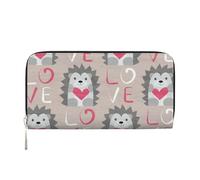 Hnnkloy Erizo con corazón de Amor,Carteras de Cuero PU de Gran Capacidad para Hombres y Mujeres.