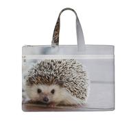 Hnnkloy Erizo impreso,Bolsa de lona para documentos con cremallera, bolso de mano, maletín para la escuela y la oficina.