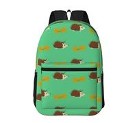 Hnnkloy Erizos y hojas,Mochila informal de 17 pulgadas con bolsillos, resistente al agua, para la escuela.