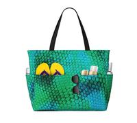 Hnnkloy Escama de serpiente,Bolso de playa de gran capacidad, bolso de hombro de viaje para mujer, bolso de mano impermeable.