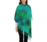 Hnnkloy Escama de serpiente,Bufanda grande de cachemira sintética para mujer, chal ligero con borlas, 197 x 72 cm