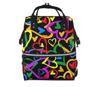 Hnnkloy Estampado arcoíris del orgullo gay.Mochila de maternidad de gran capacidad, bolso cambiador, mochila de viaje para actividades al aire libre.