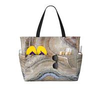 Hnnkloy Estampado azul pálido de piedra de ónix,Bolso de playa de gran capacidad, bolso de hombro de viaje para mujer, bolso de mano impermeable.