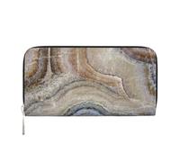 Hnnkloy Estampado Azul pálido de Piedra de ónix,Carteras de Cuero PU de Gran Capacidad para Hombres y Mujeres.