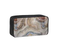 Hnnkloy Estampado Azul pálido de Piedra de ónix,Estuche de lápices de Gran Capacidad, portátil, para bolígrafos, Bolsa de papelería para la Escuela y la Oficina.