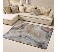 Hnnkloy Estampado Azul pálido de Piedra ónix, Alfombra Grande Antideslizante para Sala de Estar o Dormitorio, 160 x 120 cm.