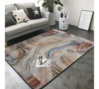 Hnnkloy Estampado Azul pálido de Piedra ónix, Alfombra Grande Antideslizante para Sala de Estar o Dormitorio, 208 x 148 cm.