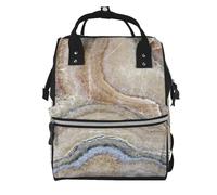 Hnnkloy Estampado azul pálido de piedra ónix.Mochila de maternidad de gran capacidad, bolso cambiador, mochila de viaje para actividades al aire libre.
