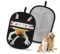 Hnnkloy Estampado de ajolote, Paquete de 2 Guantes para Eliminar el Pelo de Mascotas, Guantes de Aseo antiestáticos para Perros y Gatos.