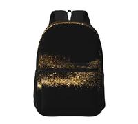Hnnkloy Estampado de arena negra dorada,Mochila informal de 17 pulgadas con bolsillos, resistente al agua, para la escuela.