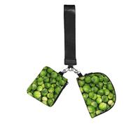 Hnnkloy Estampado de coles de Bruselas verdes,Bolso de muñeca para deportes al aire libre, monedero portátil, cartera de muñeca con llavero desmontable