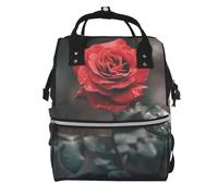 Hnnkloy Estampado de flor de rosa.Mochila de maternidad de gran capacidad, bolso cambiador, mochila de viaje para actividades al aire libre.