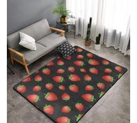 Hnnkloy Estampado de Fresa Rosa Fresa, Alfombra Grande Antideslizante para Sala de Estar o Dormitorio, 150 x 100 cm.