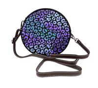 Hnnkloy Estampado de leopardo exótico y colorido,Bolso de hombro de piel sintética, bolso cruzado redondo - Bolso circular para mujer