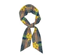 Hnnkloy Estampado de ramo de narcisos, Bufanda de seda sintética para mujer, bufandas de moda para el cuello, pañuelo para el cuello, diadema