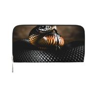 Hnnkloy Estampado de Serpiente Mamba Negra,Carteras de Cuero PU de Gran Capacidad para Hombres y Mujeres.