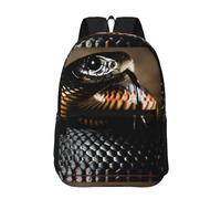 Hnnkloy Estampado de serpiente Mamba Negra,Mochila informal de 17 pulgadas con bolsillos, resistente al agua, para la escuela.