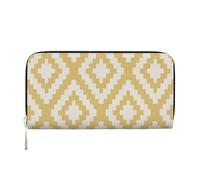 Hnnkloy Estampado geométrico Mostaza,Carteras de Cuero PU de Gran Capacidad para Hombres y Mujeres.
