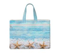 Hnnkloy Estrellas de mar sobre sal marina,Bolsa de lona para documentos con cremallera, bolso de mano, maletín para la escuela y la oficina.