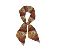 Hnnkloy Estructura de hierro de acero oxidado de color marrón óxido colorido, Bufanda de seda sintética para mujer, bufandas de moda para el cuello, diadema versátil