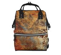 Hnnkloy Estructura de hierro de acero oxidado de color marrón óxido colorido.Mochila de maternidad de gran capacidad, bolso cambiador, mochila de viaje para actividades al aire libre.