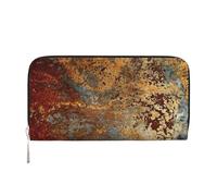 Hnnkloy Estructura de Hierro y Acero Oxidado de Metal Colorido con óxido marrón,Carteras de Cuero PU de Gran Capacidad para Hombres y Mujeres.