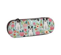 Hnnkloy Estuche Organizador de Cuero para Almacenamiento de papelería,Blue Merle Border Collie Cute Blue Merle Collie