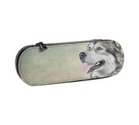 Hnnkloy Estuche Organizador de Cuero para Almacenamiento de papelería,Dibujo Perro Alaskan Malamute Retrato