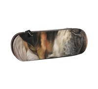 Hnnkloy Estuche Organizador de Cuero para Almacenamiento de papelería,Honest Old Dog Saint Bernard Art Impreso