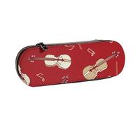 Hnnkloy Estuche Organizador de Cuero para Almacenamiento de papelería,Música violín Nota roja