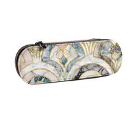 Hnnkloy Estuche Organizador de Cuero para Almacenamiento de papelería,Patrón de Pasteles Suaves de Azulejos Art Deco de mármol