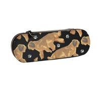 Hnnkloy Estuche Organizador de Cuero para Almacenamiento de papelería,Trotting Briards and Paws, Negro