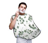 Hnnkloy Eucalipto dólar de plata verde, Babero de afeitar para hombre, delantal para barba, recogedor de pelo de barba para hombre 107x73cm