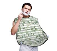 Hnnkloy Eucalipto dólar de plata verde, Babero de afeitar para hombre, delantal para barba, recogedor de pelo de barba para hombre 107x73cm
