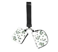 Hnnkloy Eucalipto dólar de plata verde,Bolso de muñeca para deportes al aire libre, monedero portátil, cartera de muñeca con llavero desmontable