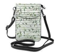 Hnnkloy Eucalipto dólar de plata verde,Bolsos para celular para mujer, bolsos pequeños cruzados - Cartera para celular de cuero sintético con ranuras para tarjetas de crédito