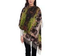 Hnnkloy Familia de cachorros de labrador, cachorros marrones pequeños,Bufanda grande de cachemira sintética para mujer, chal ligero con borlas, 197 x 72 cm