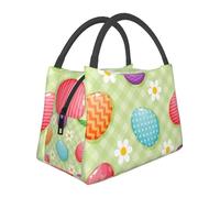 Hnnkloy ¡Felices Pascuas! Huevos de Pascua coloridos,Bolsa de almuerzo portátil, bolsa isotérmica, fiambrera duradera, bolsa térmica reutilizable.